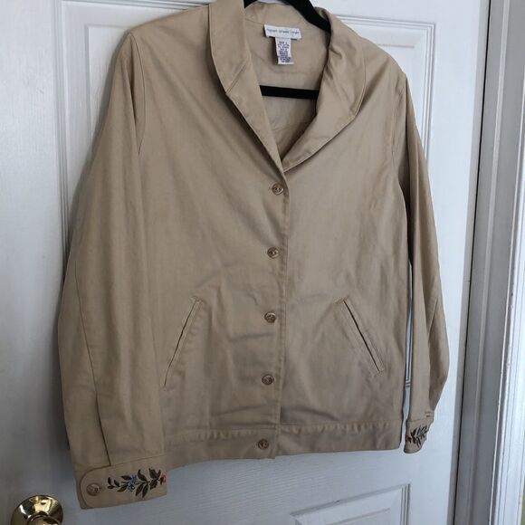 Susan Graver Women’s L beautiful jacket with floral embroidery ~ Cottagecore - Picture 9 of 13